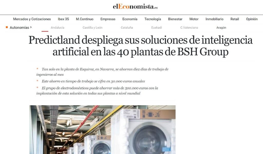 La colaboración con PredictLand ayudará a BSH Group a nivel mundial